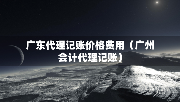 廣東代理記賬價格費用（廣州會計代理記賬）