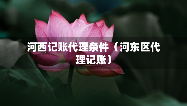 河西記賬代理?xiàng)l件（河?xùn)|區(qū)代理記賬）