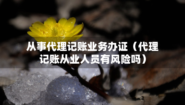 從事代理記賬業(yè)務辦證（代理記賬從業(yè)人員有風險嗎）