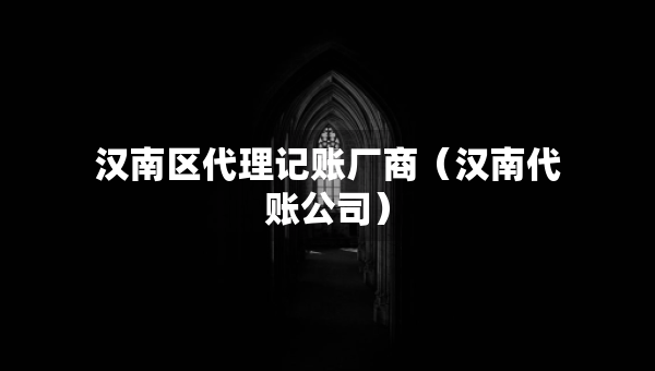 漢南區(qū)代理記賬廠商（漢南代賬公司）