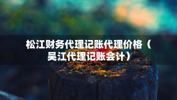 松江財(cái)務(wù)代理記賬代理價(jià)格（吳江代理記賬會(huì)計(jì)）