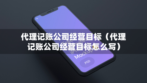 代理記賬公司經(jīng)營目標(biāo)（代理記賬公司經(jīng)營目標(biāo)怎么寫）