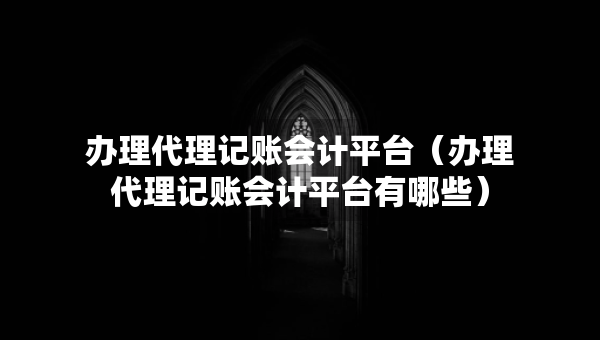 辦理代理記賬會計平臺（辦理代理記賬會計平臺有哪些）
