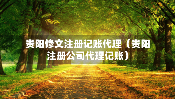 貴陽修文注冊記賬代理（貴陽注冊公司代理記賬）