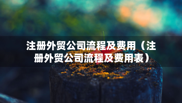 注冊外貿公司流程及費用（注冊外貿公司流程及費用表）