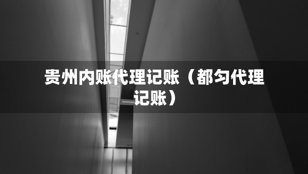 貴州內(nèi)賬代理記賬（都勻代理記賬）