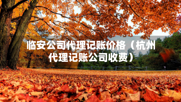臨安公司代理記賬價格（杭州代理記賬公司收費）