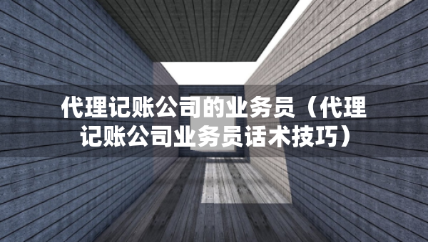 代理記賬公司的業(yè)務(wù)員（代理記賬公司業(yè)務(wù)員話術(shù)技巧）