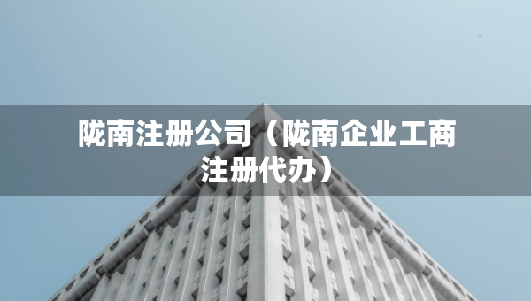隴南注冊公司（隴南企業(yè)工商注冊代辦）