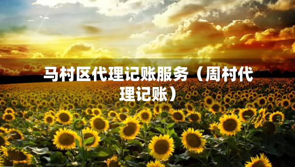 馬村區(qū)代理記賬服務(wù)（周村代理記賬）